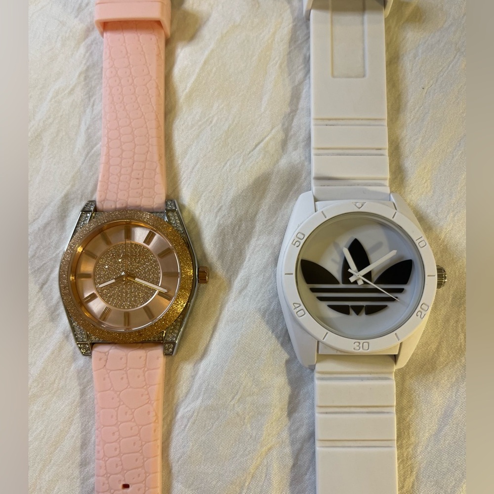 Adidas White Sports Watch and Michael Kors Watch